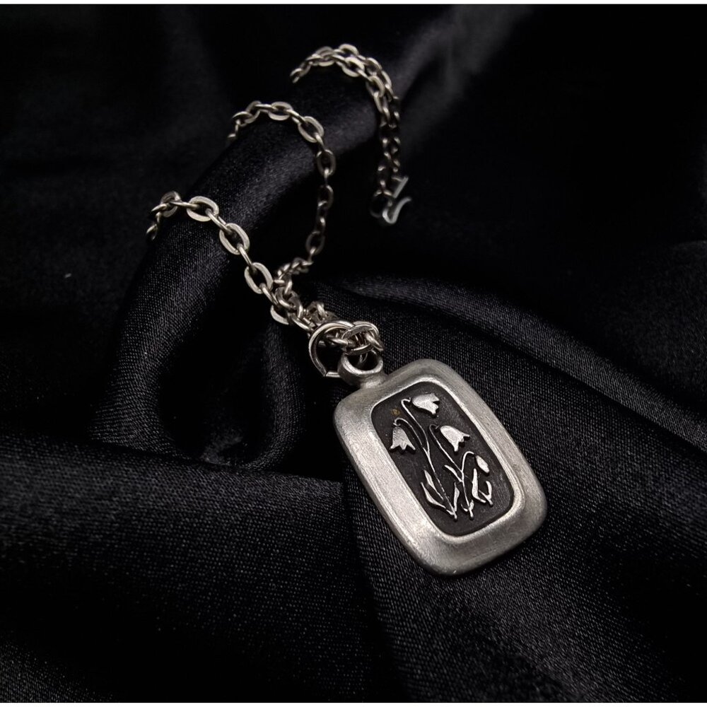 Handcrafted Pendant Necklace With Engraved Botanical Design